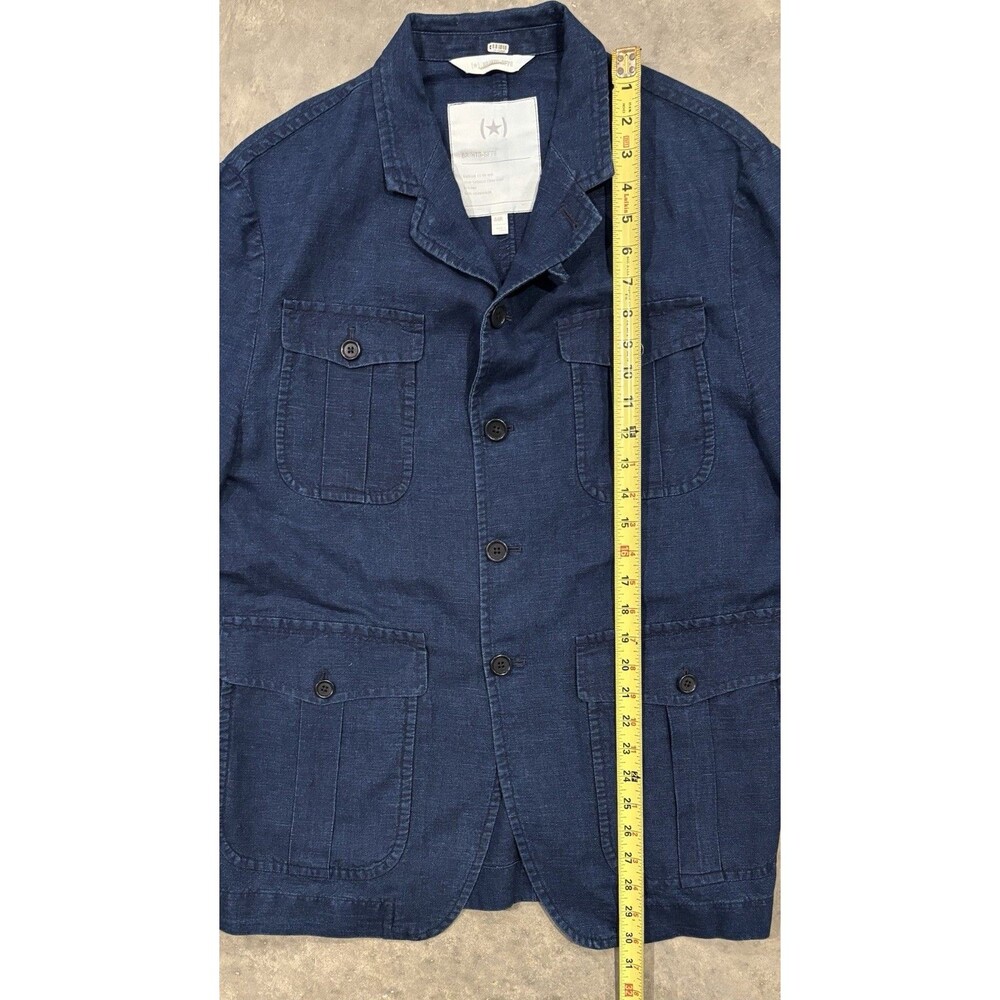 Banana Republic Heritage Jacket Mens 44R Denim Blue Field Safari BR/HTG-SF78 - Picture 4 of 9